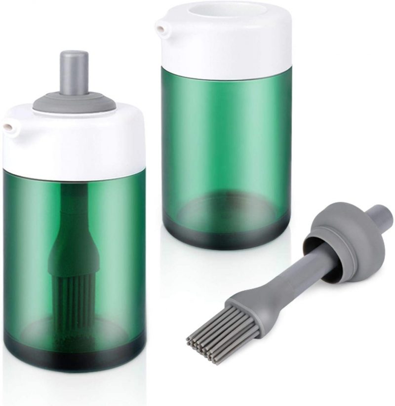 Silicone Oil Brush Set Olive Oil Dispenser Bottle with Brush,BBQ Oil Bottle Used for Outdoor Barbecue