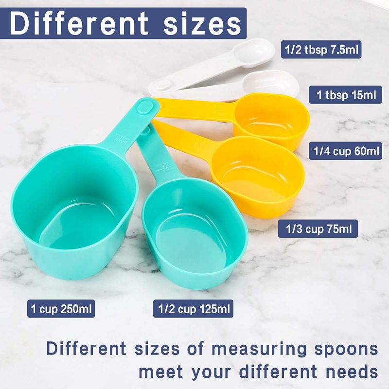 Nesting Measuring Cups and Spoons Set with Funnel BPA Free Dishwasher Safe
