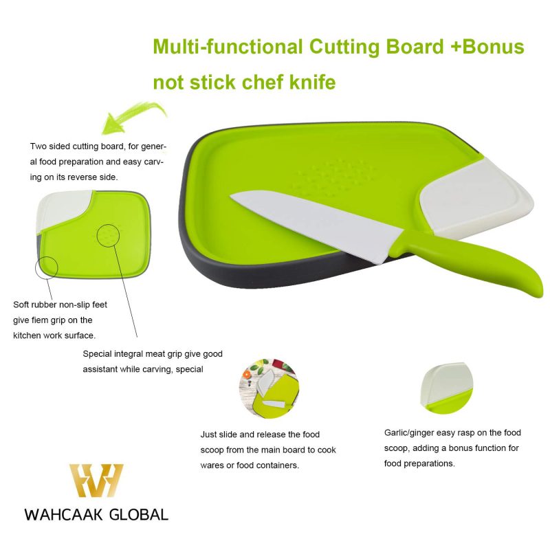 Multifunction Double-Sided Durable Cutting Board with Storage