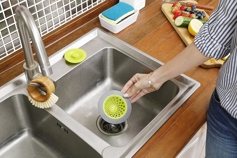 Sinksational Sink Strainer with Stopper, Green