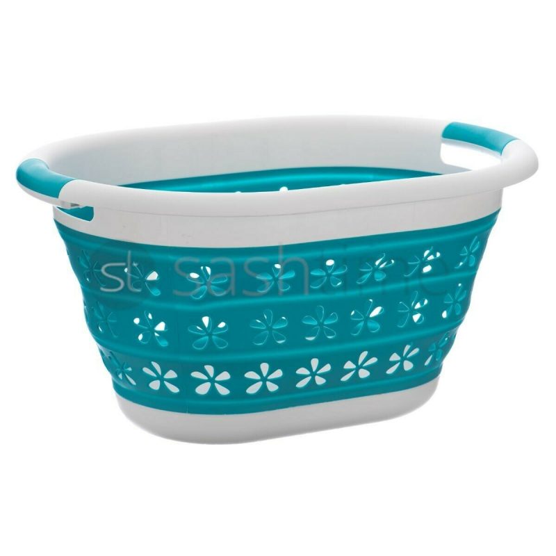 Collapsible Laundry Basket Folding Cloth Washing Pop Up Storage Bin Space Saving