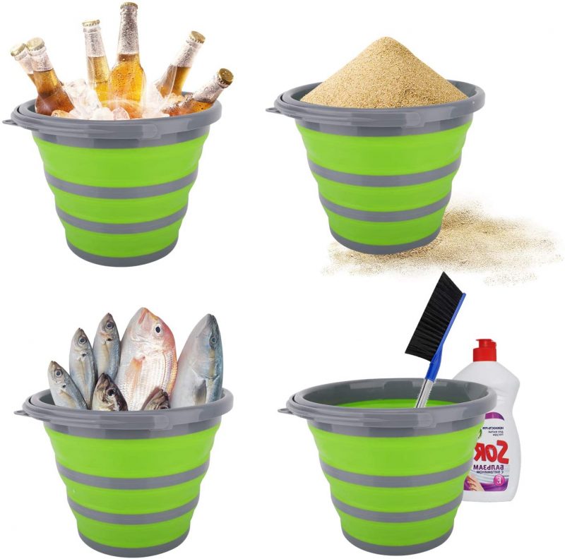 Folding Bucket, 2.65Gal/10L Portable Collapsible Bucket