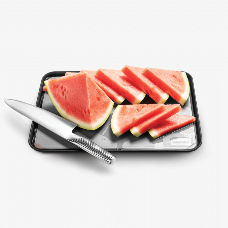 Non-slip cutting board with flip up edges