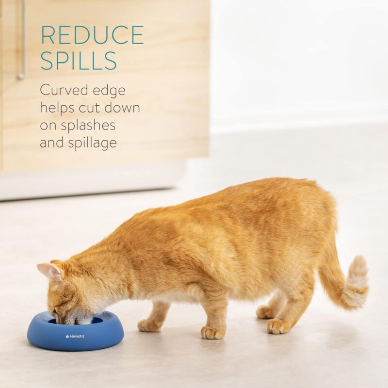 Wet Your Whistle Blue No-Spill Pet Bowl