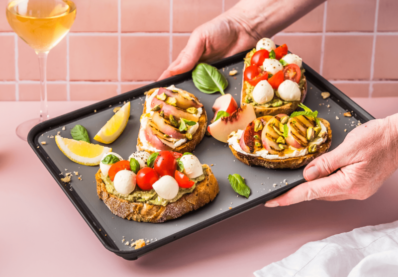 Non-slip cutting board with flip up edges