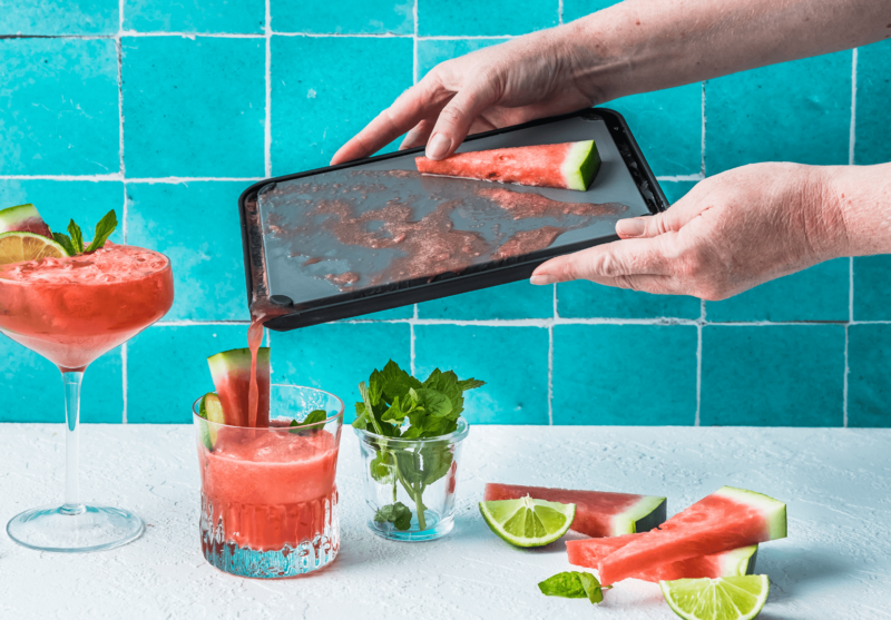 Non-slip cutting board with flip up edges