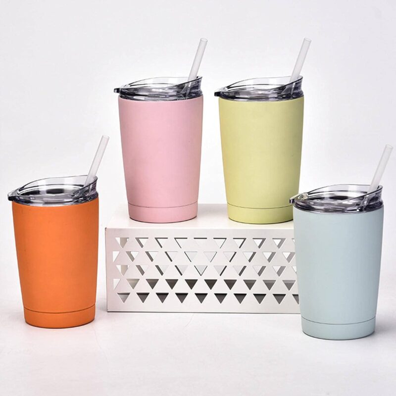 Stainless Steel Thermal Cup Car with A Simple Straw Car