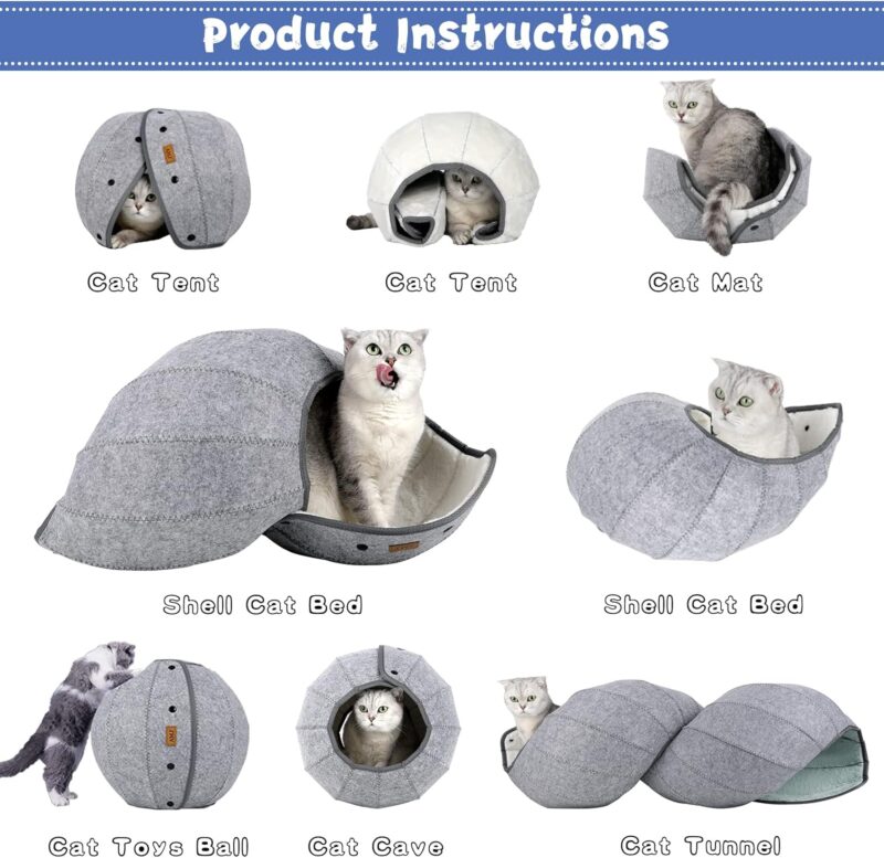 Soft Cat Cave & Foldable Bed
