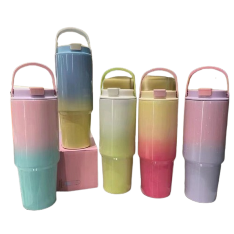 40oz double-walled stainless steel tumbler with a revolutionary lid
