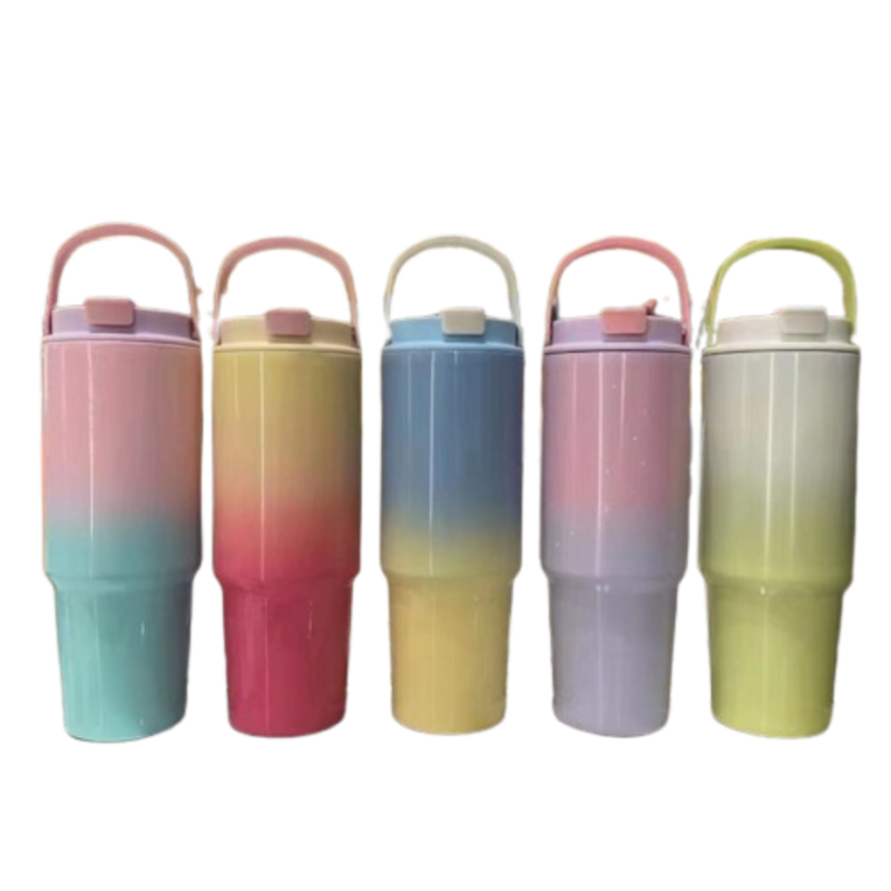 40oz double-walled stainless steel tumbler with a revolutionary lid